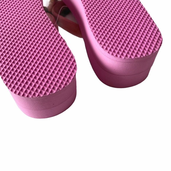 new Lucky Brand ♧ Floral Crochet Trim Platform Flip Flop ♧ Rose Pink ♧ Size 6 - Picture 14 of 16